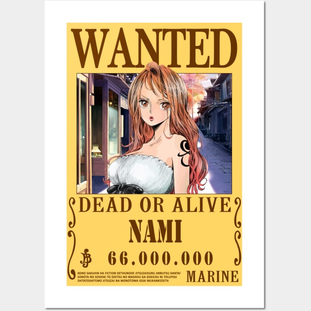 Nami One Piece Wanted Wall Art by Teedream